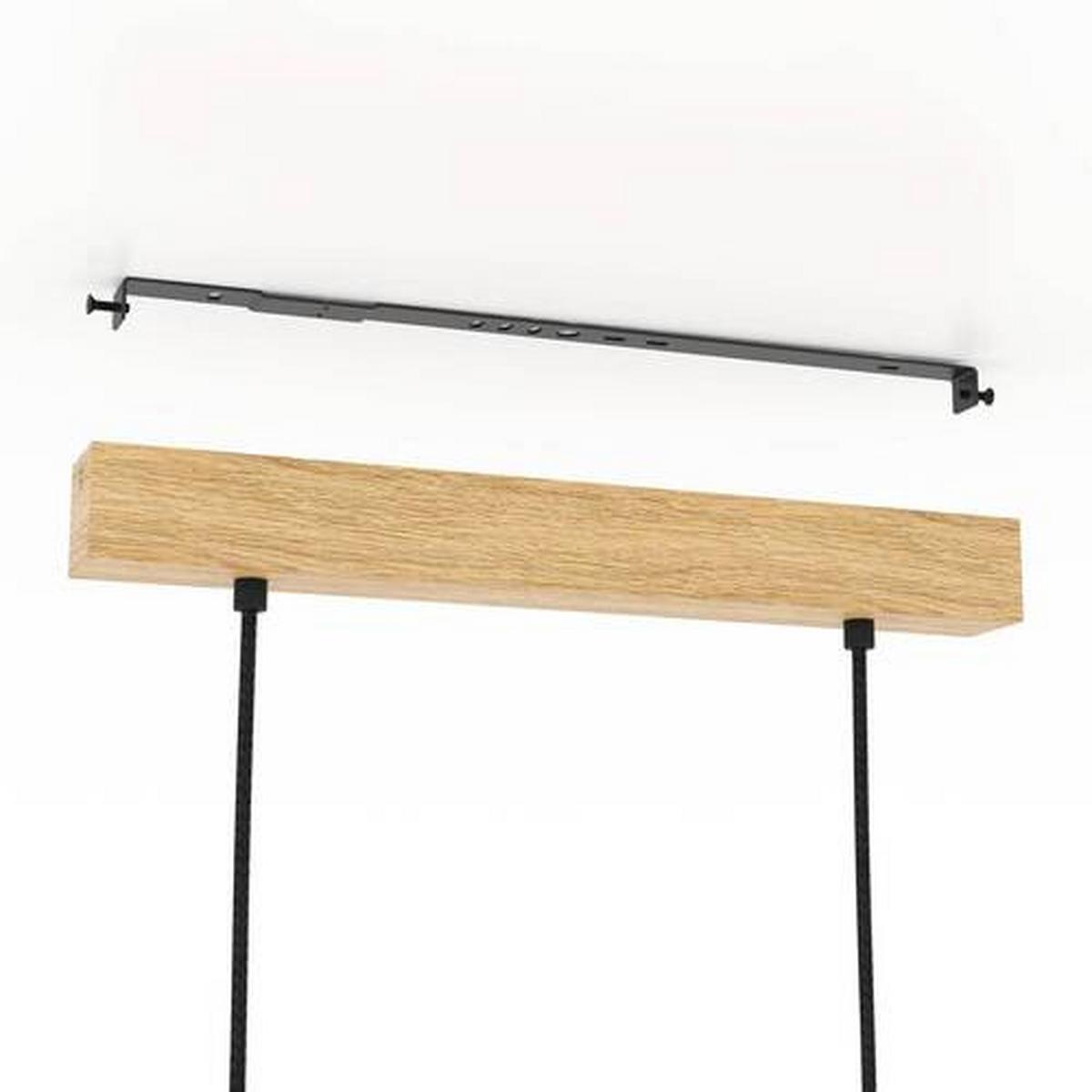 Hängeleuchte 900313* Castralvo - Schwarz/Braun, Basics, Holz/Textil (97.5/17.5/110cm) - Eglo