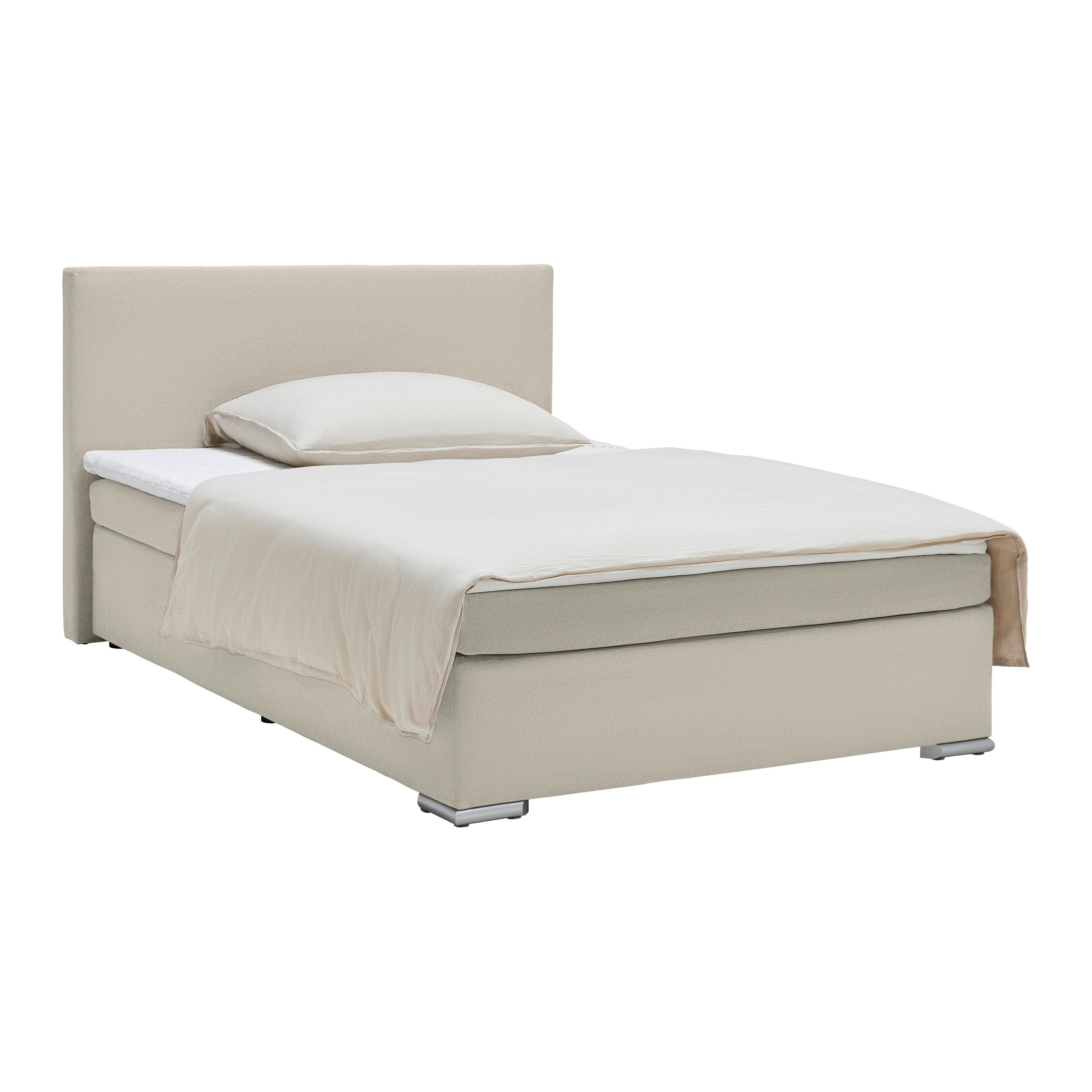 Boxspring Krevet Mira 2 - bež, Moderno, metal/tekstil (120/200cm) - Based