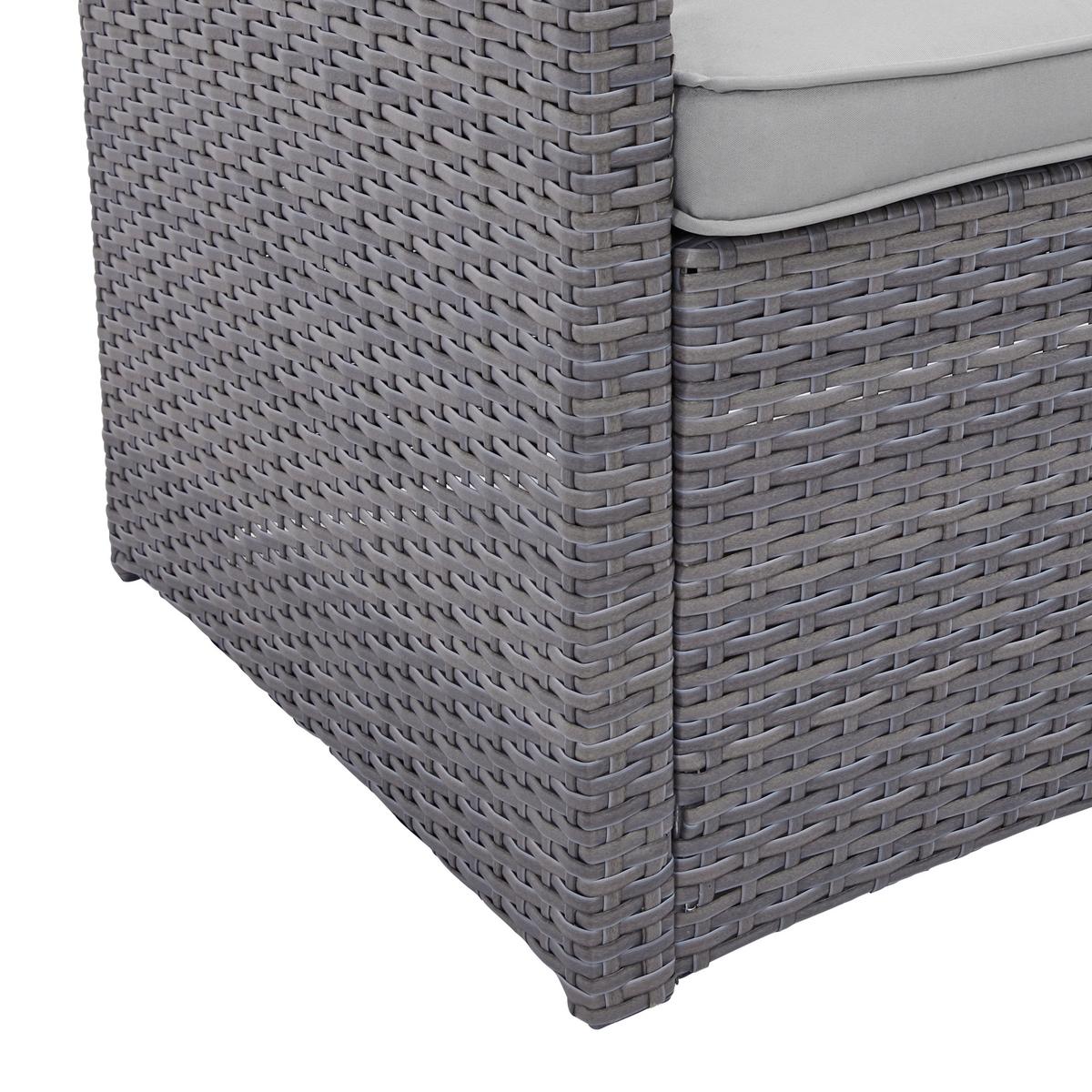 Loungegarnitur-Set Marrakesch 1 Grau aus Kunststoffgeflecht - Hellgrau/Schwarz, Modern, Glas/Kunststoff (181/70/240cm) - Mömax