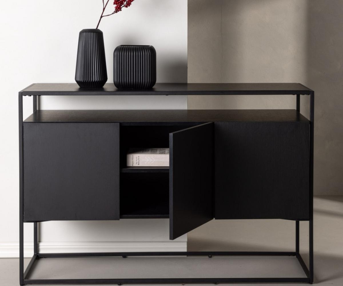 SIDEBOARD KINGSPORT - Schwarz, Design, Holz/Metall (120/80/45cm) - Livetastic