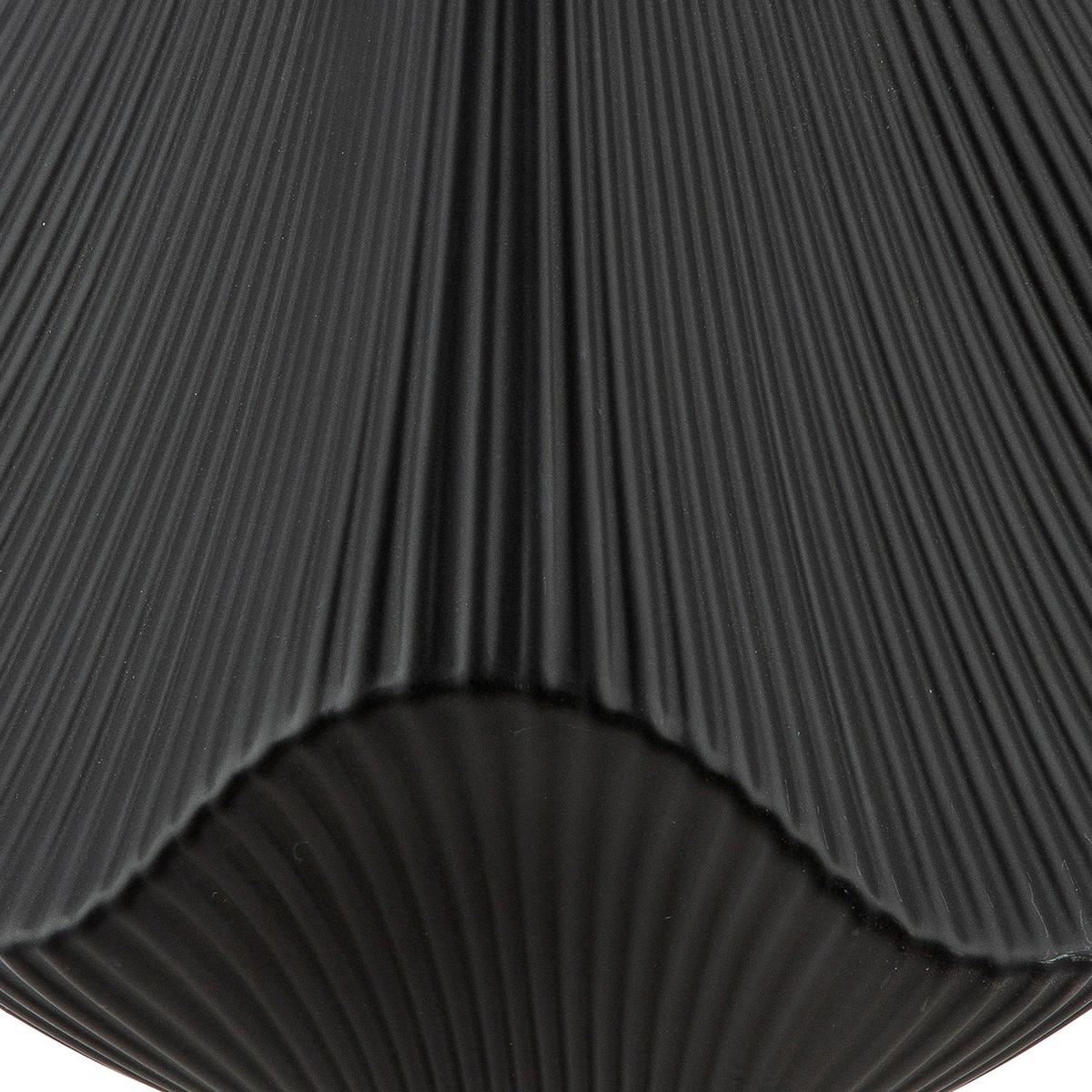 Dekovase Lamellen Schwarz - Schwarz, LIFESTYLE, Keramik (22/18,5/22cm)