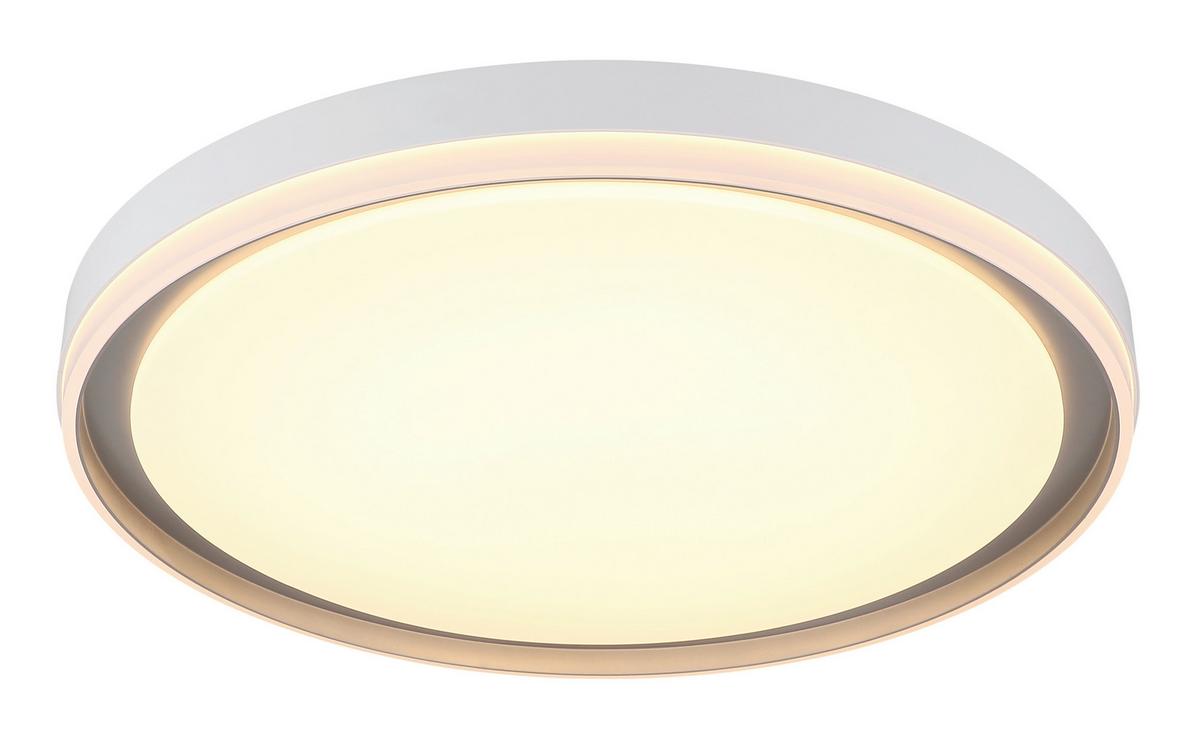 Led Stropna Svjetiljka Janice - bijela/srebrne boje, Design, metal/plastika (50/8cm) - Globo