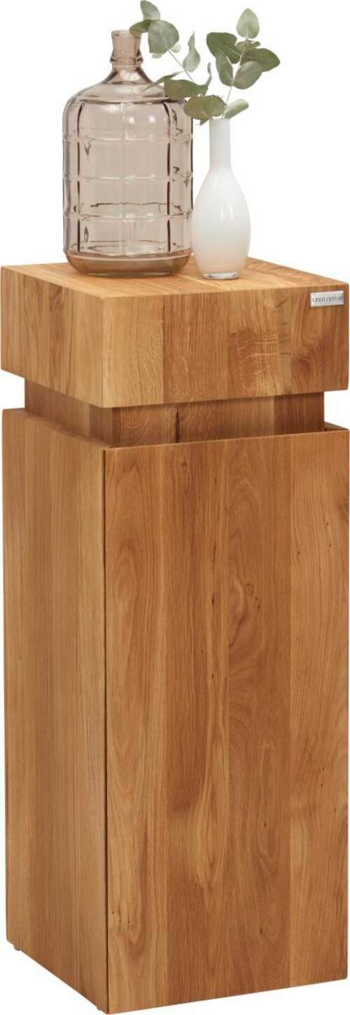STOLIK BOCZNY MAYA - kolor dębowy, Modern, drewno (30/30/80cm) - Linea Natura