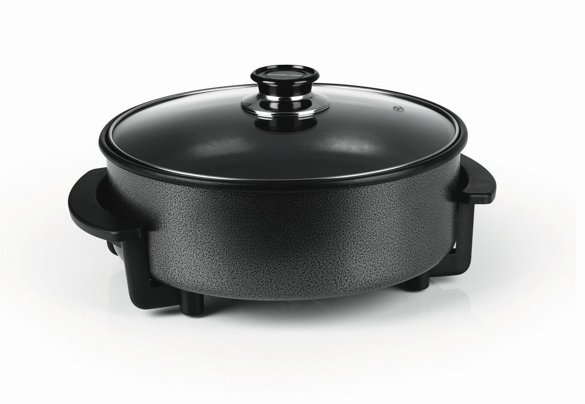 ELEKTRISCHE PFANNE GOURMETMAXX - Schwarz, Basics, Glas/Kunststoff (34/18/32cm) - GOURMETMAXX
