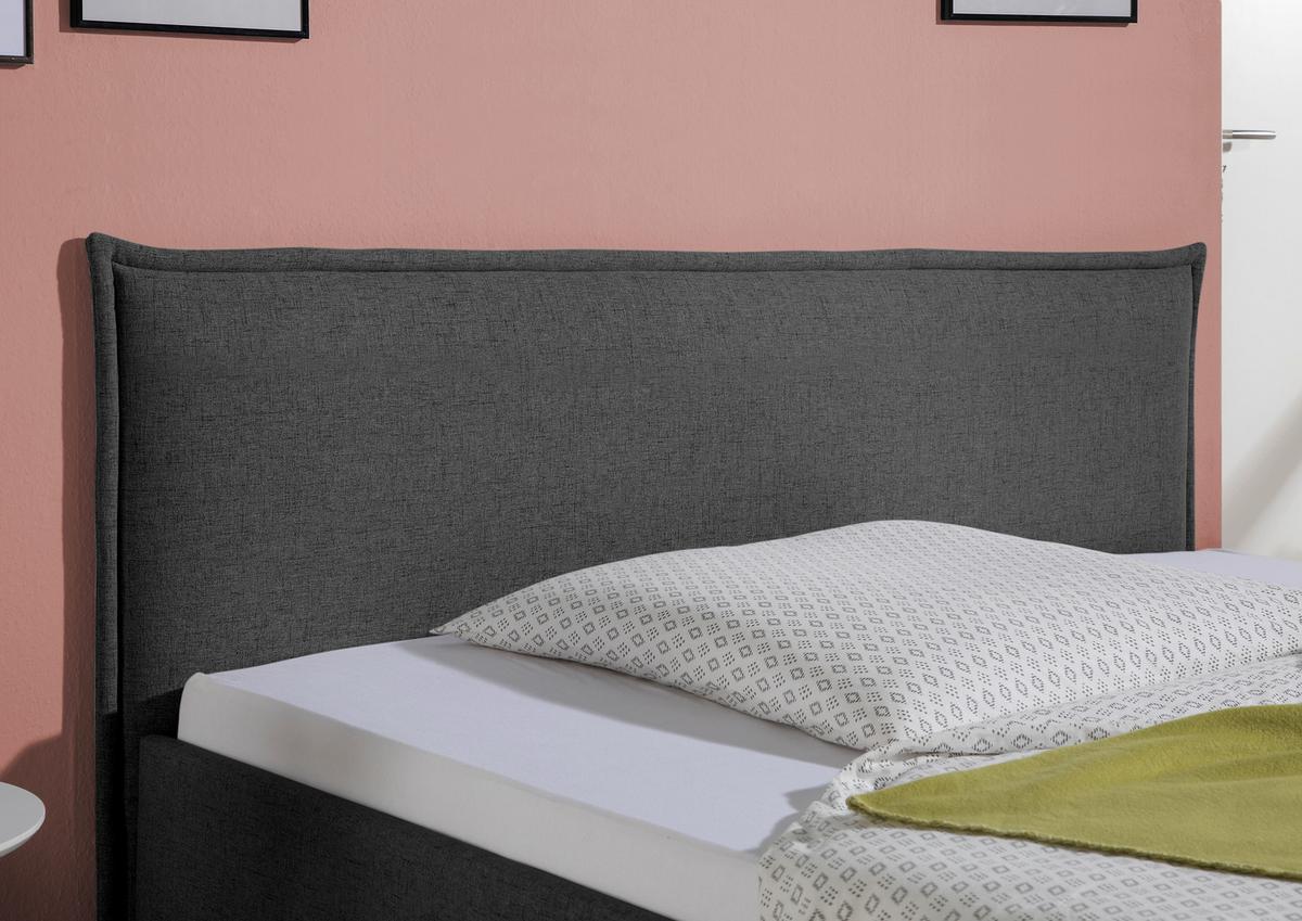 Polsterbett Roswell Hellgrau ca. 100x200 cm - Anthrazit/Schwarz, MODERN, Holz/Textil (100/200cm) - Livetastic