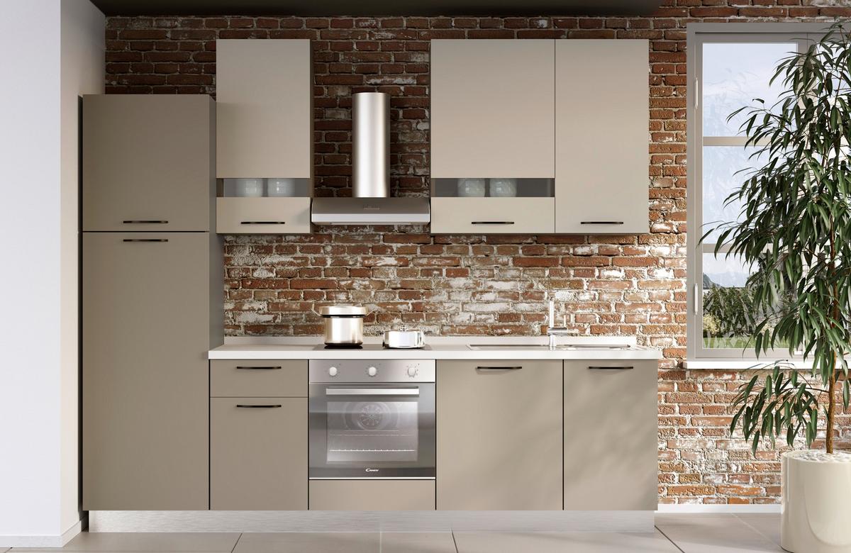 Bucatarie standard LORY - cappuccino/nisipiu, Modern, material pe bază de lemn (270/240/60cm) - Mömax