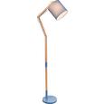 Stehleuchte Mattis in Blau, max. 60 Watt - Blau, LIFESTYLE, Holz/Textil (160cm)