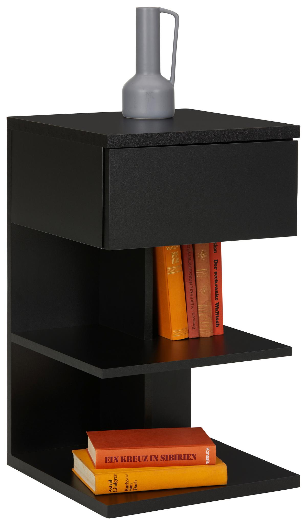 Nachtkästchen in Schwarz - Schwarz, MODERN, Holzwerkstoff (39/65/39cm) - Mömax