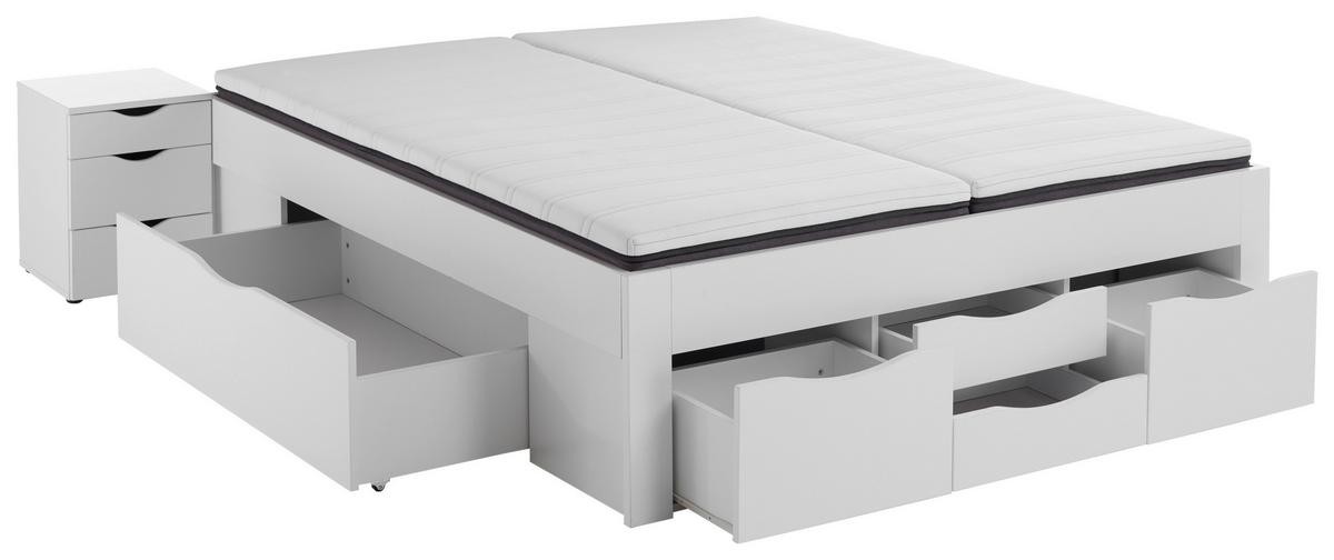 Krevet S Prostor. Za Odlaganje Noah - bijela, Konvencionalno, drvni materijal (180/200cm) - Modern Living