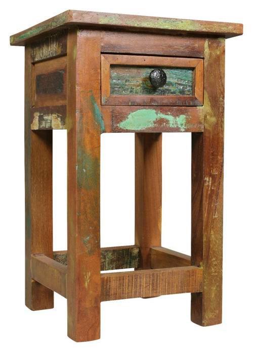 Beistelltisch Kalkutta ca. 30x30 cm Mango - Schwarz/Braun, Design, Holz/Metall (30/30/50cm) - MID.YOU