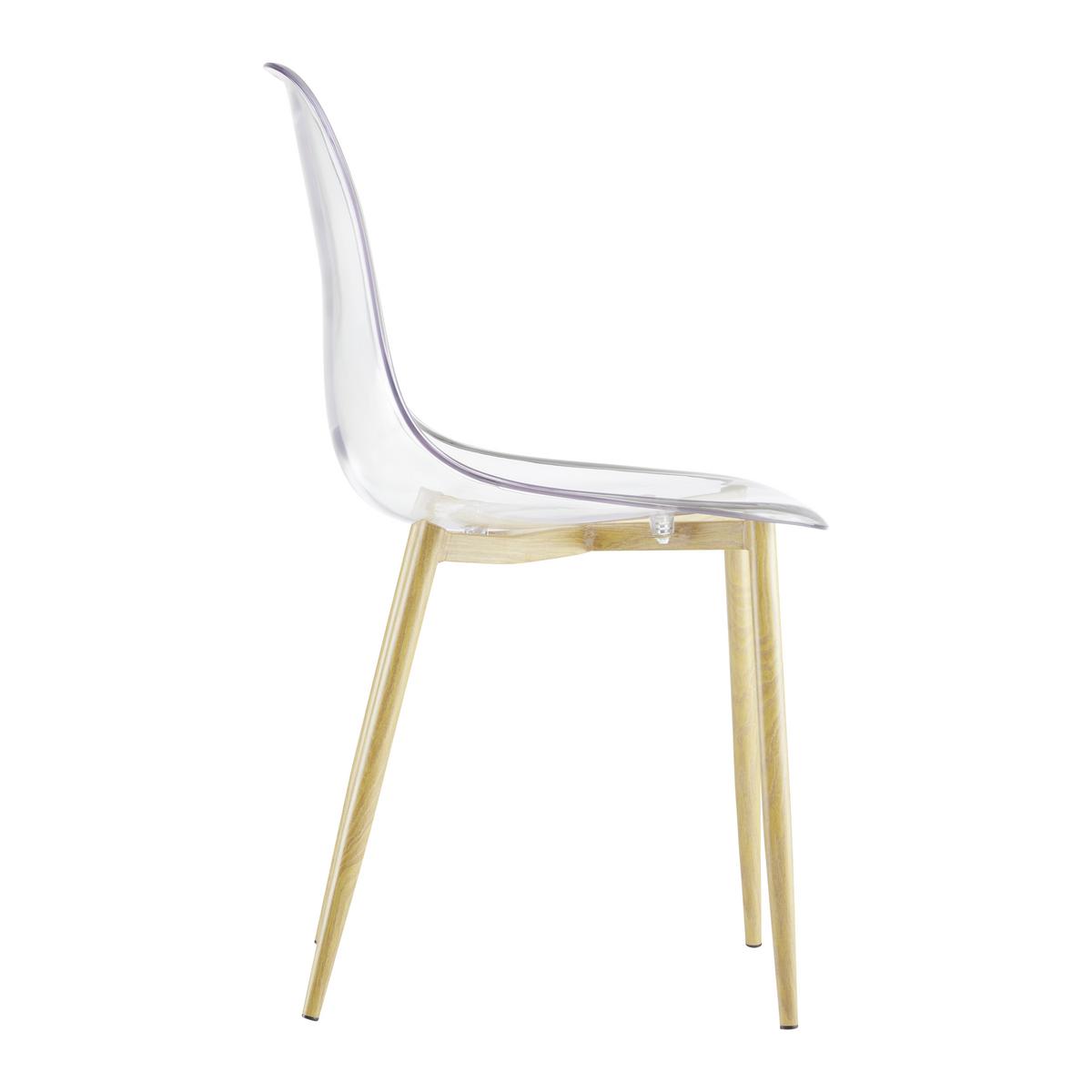 Stuhl Vinnie Transparent Kunststoff - Transparent/Naturfarben, MODERN, Kunststoff/Metall (47/83/52cm) - Bessagi Home