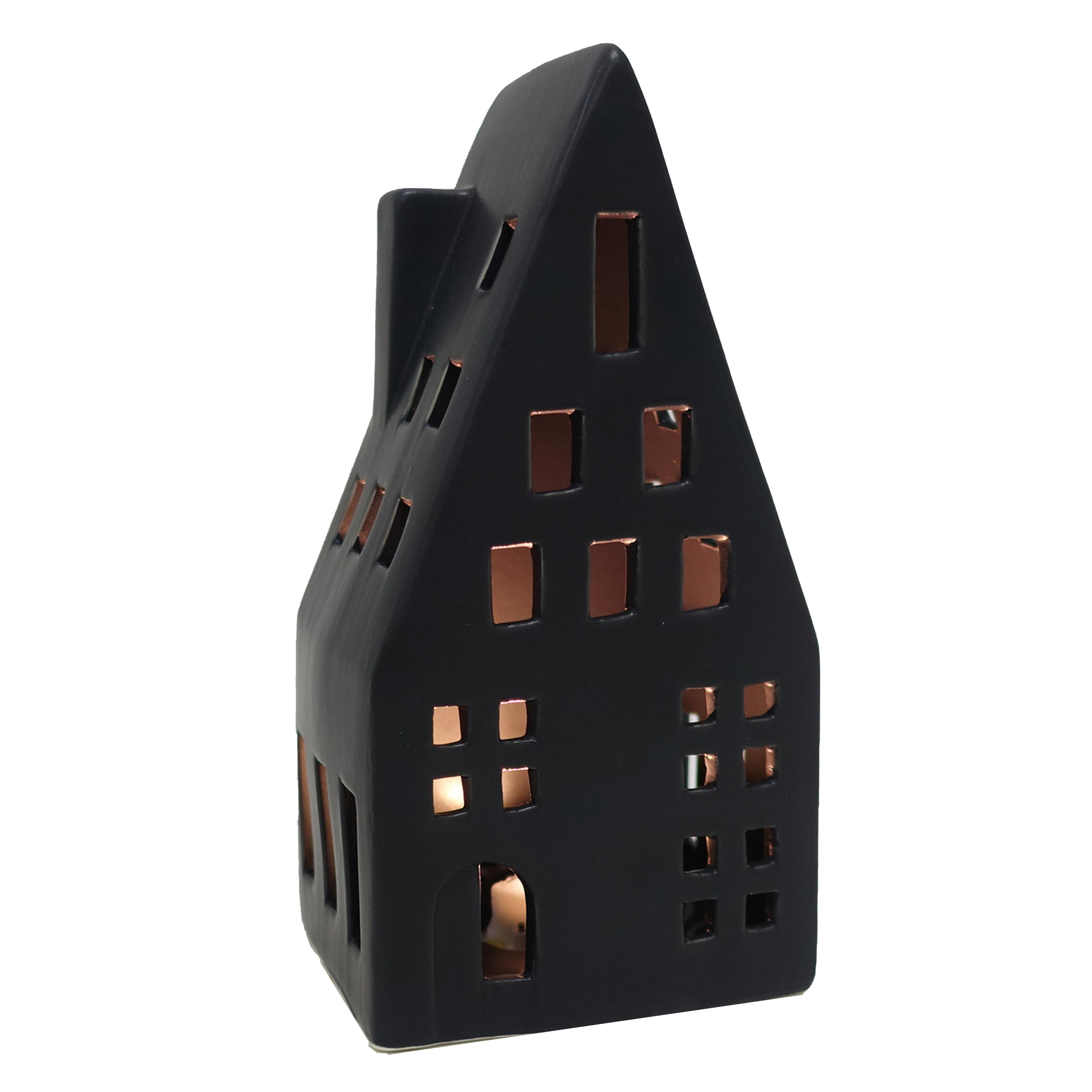 Dekor Ház Luke - fekete, Konventionell, kerámia (9/19/7cm) - Modern Living