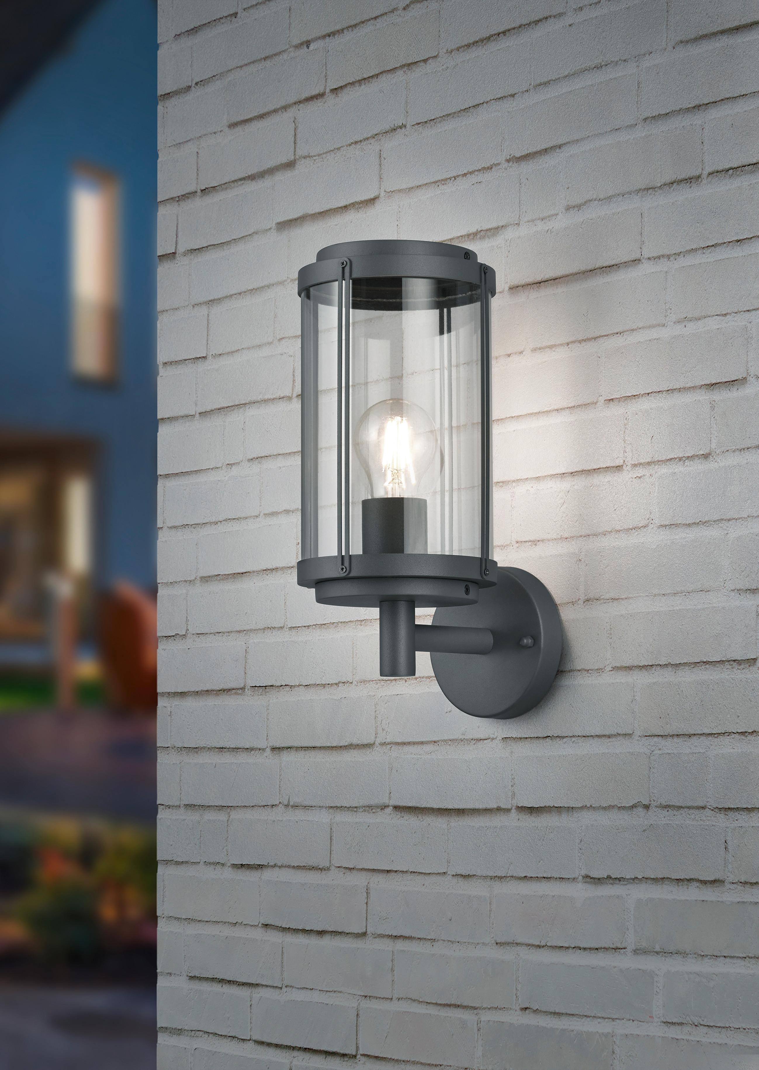 Außenwandleuchte Tanaro in Alufarben max. 40 Watt - Klar/Alufarben, KONVENTIONELL, Kunststoff/Metall (32,5/14,5/18,5cm) - Trio Leuchten