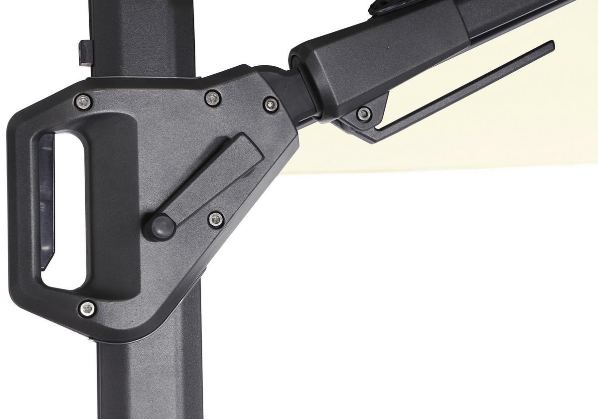 Ampelschirm Sunset N+ B: 300 H: 255 cm Anthrazit/Creme - Anthrazit/Creme, KONVENTIONELL, Textil/Metall (300/300cm) - Siena Garden