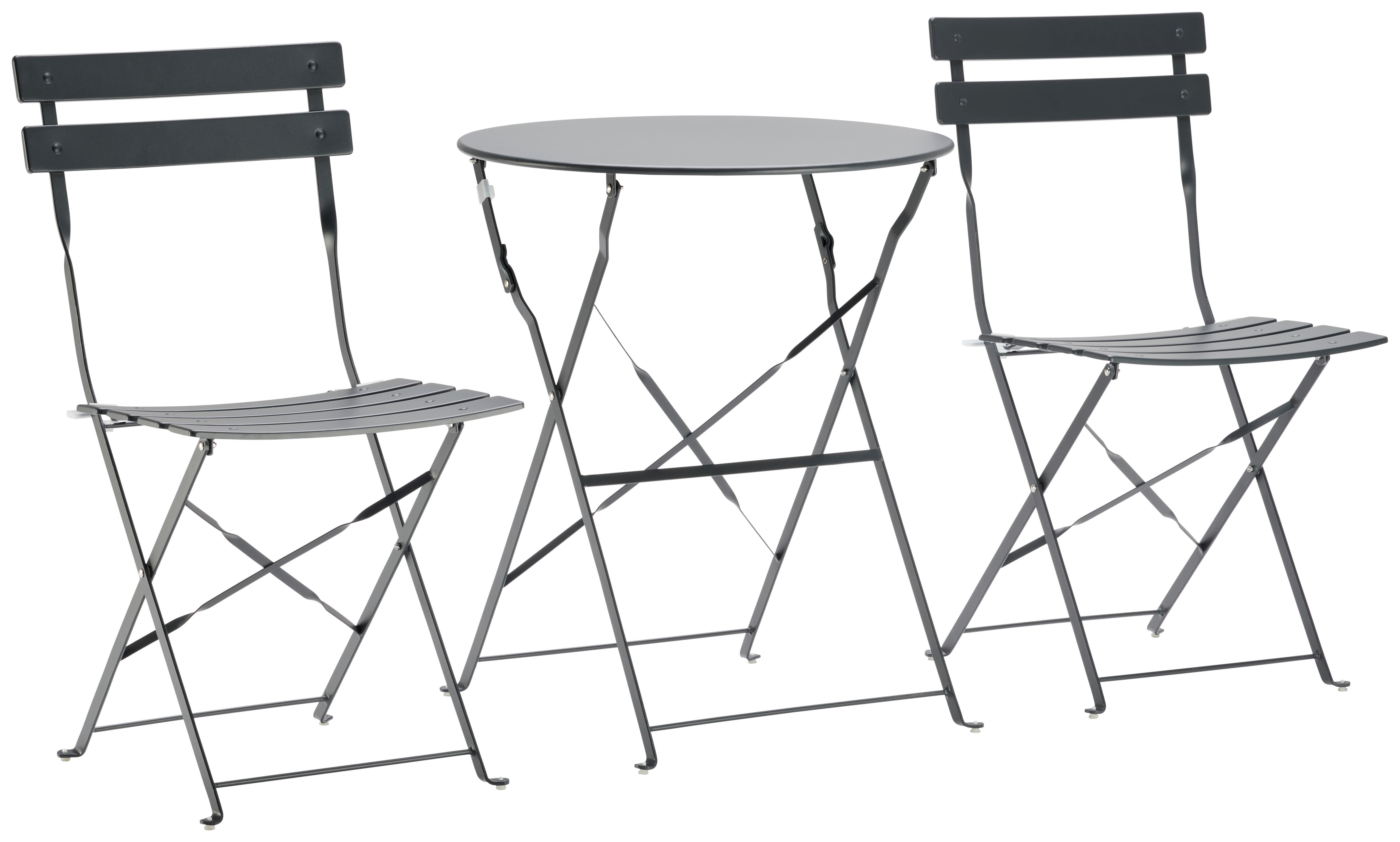 Balkonszett Sonja - Antracit, Basics, Fém (60/71/60cm) - Modern Living