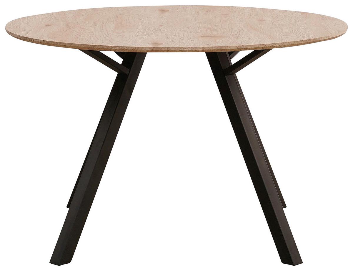 Masa ARNO 120 - culoare natur/negru, Konventionell, metal/material pe bază de lemn (120/76/120cm)
