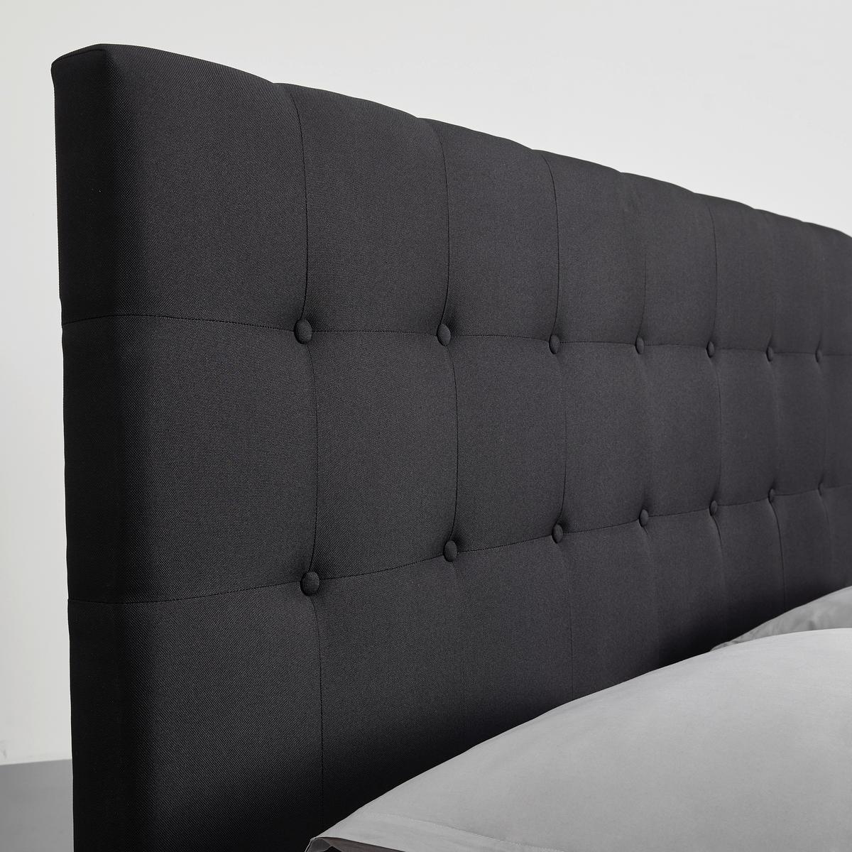 Pat tapițat negru Frederico cca 180X200 negru - negru, Modern, metal/lemn (180/200cm) - Bessagi Home