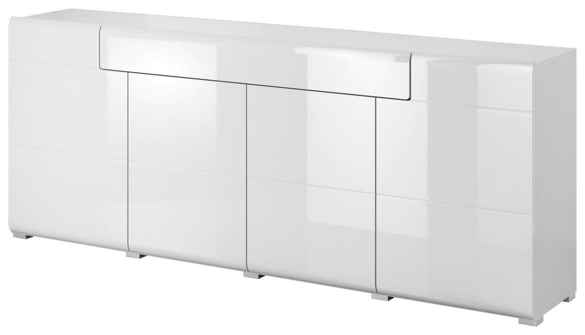 Tálalószekrény Toledo - fehér/magasfényű fehér, Modern, faalapú anyag (208/82/39cm)
