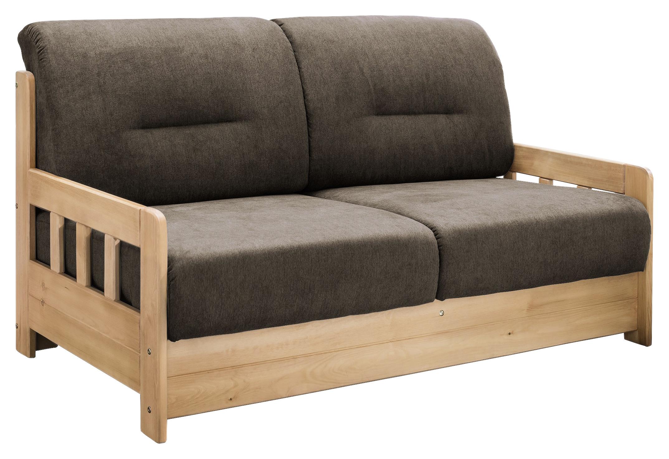 Schlafsofa Camino Holzkorpus Honig/Dunkelbraun - Dunkelbraun/Honig, LIFESTYLE, Holz/Textil (154/88/90cm) - Livetastic