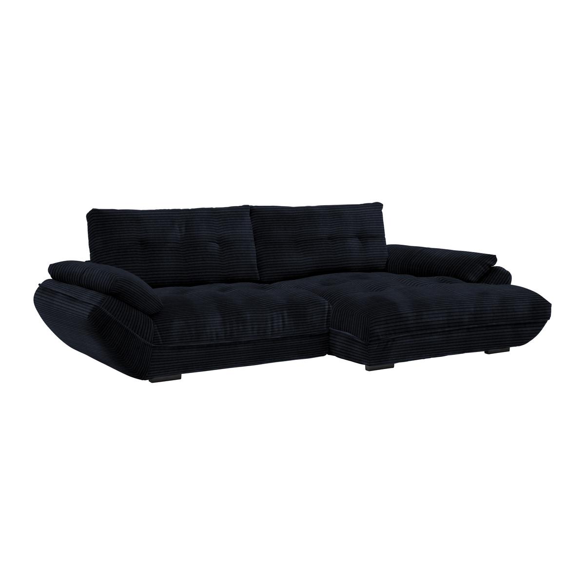 Wohnlandschaft Vivo Dunkelgrau ca. 317x63x179cm - Dunkelgrau/Schwarz, MODERN, Kunststoff/Textil (317/63/179cm) - Based