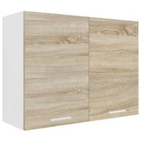 Kuhinjska Zgornja Omarica Esilo, Hrast, Bela - bela/barve aluminija, Konvencionalno, kovina/leseni material (80/60/31cm) - MID.YOU