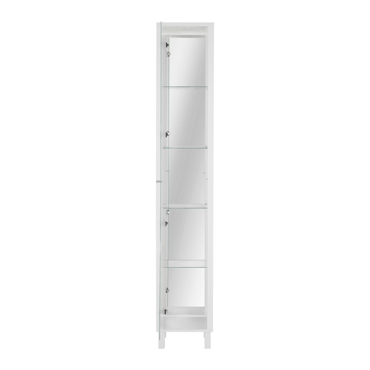 Vitrina Albi, Bela - črna/bela, Moderno, steklo/leseni material (33/189/33cm) - Mömax