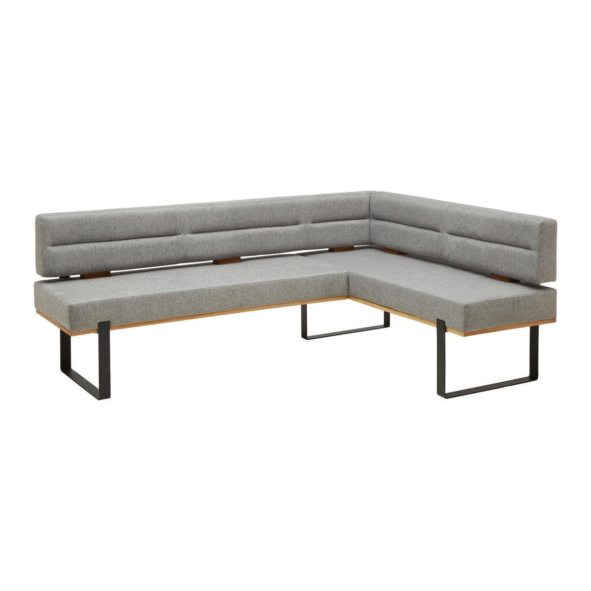 Eckbank in Grau - Schwarz/Grau, KONVENTIONELL, Holz/Textil (220/85/160cm) - Based