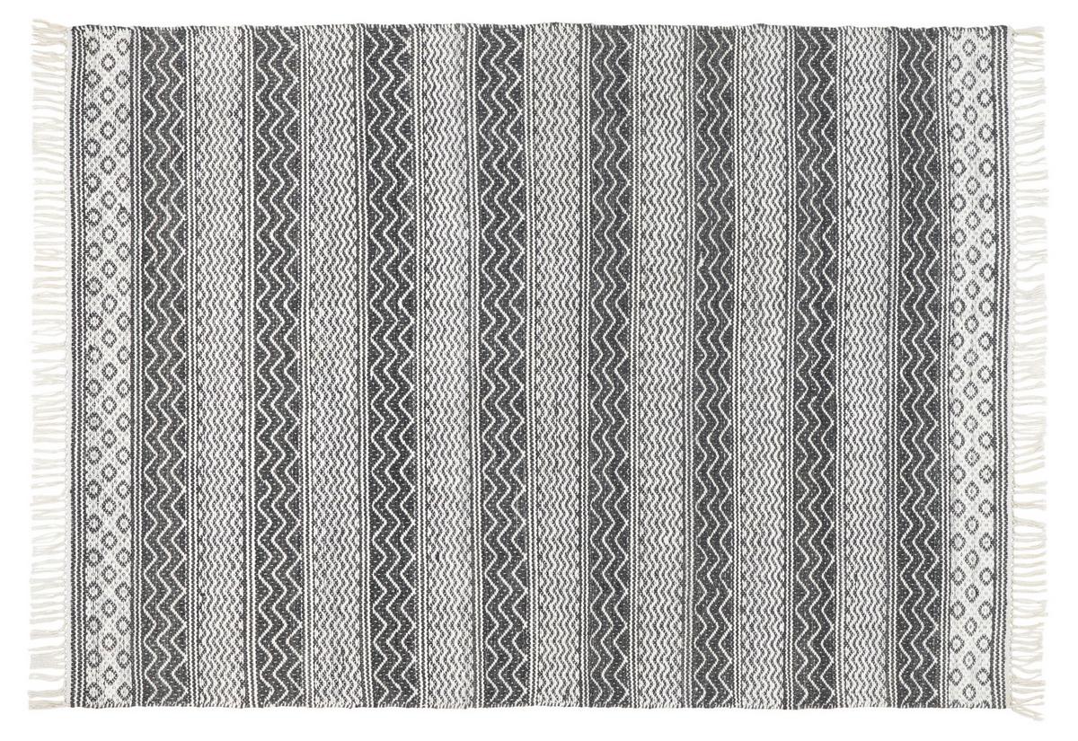 Ročno Tkana Preproga Ossi - črna/bela, Moderno, tekstil (120/170cm) - Modern Living