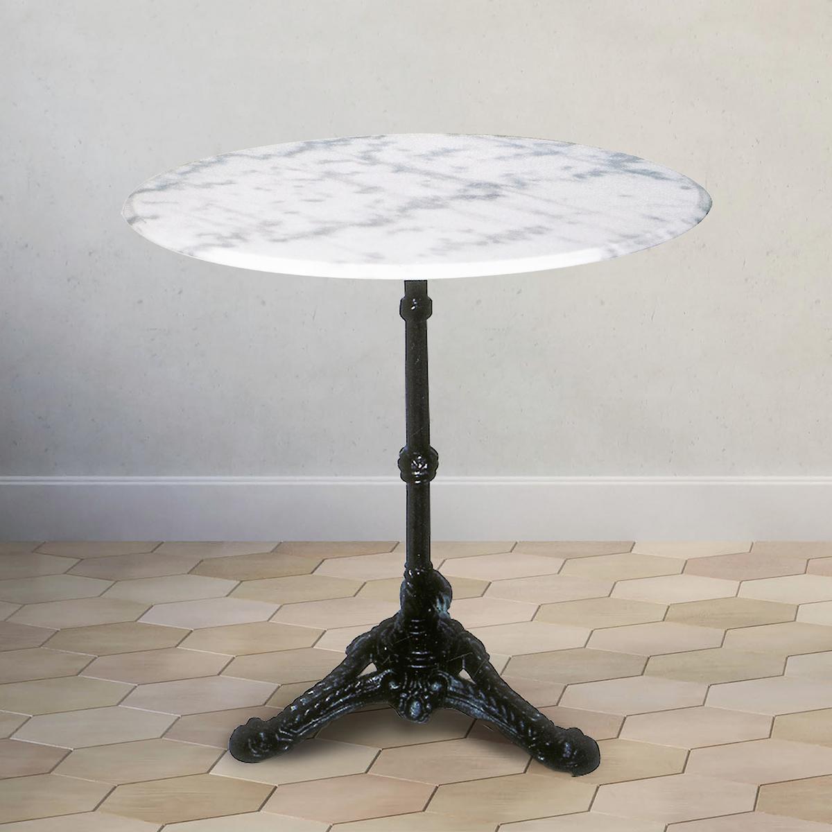 STÓŁ BISTRO MARMOR - biały/czarny, Konventionell, kamień/metal (60/60/73cm) - Livetastic