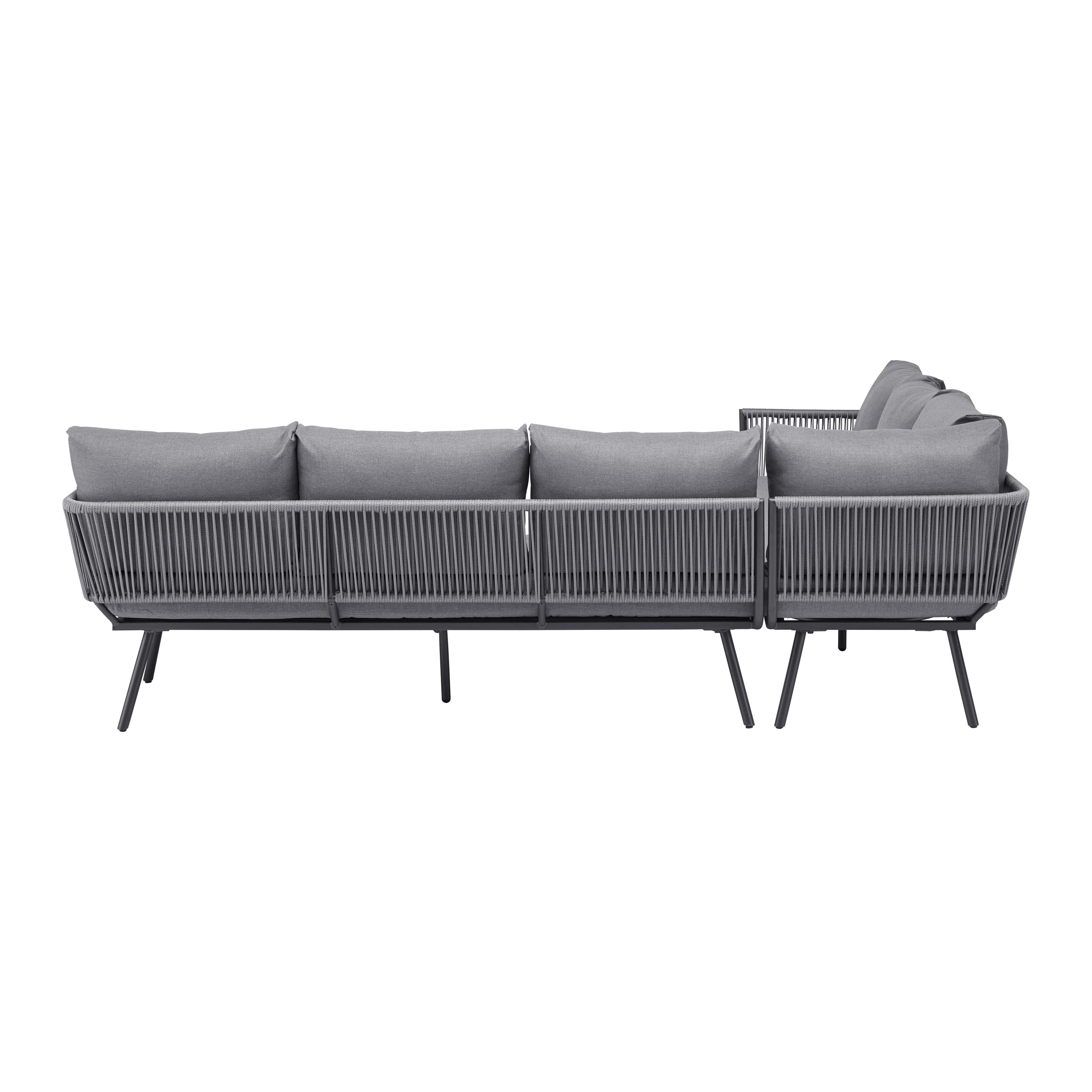 LOUNGESET CAMILLA - grå, Modern, metall/glas (252/65/68cm) - Bessagi Garden