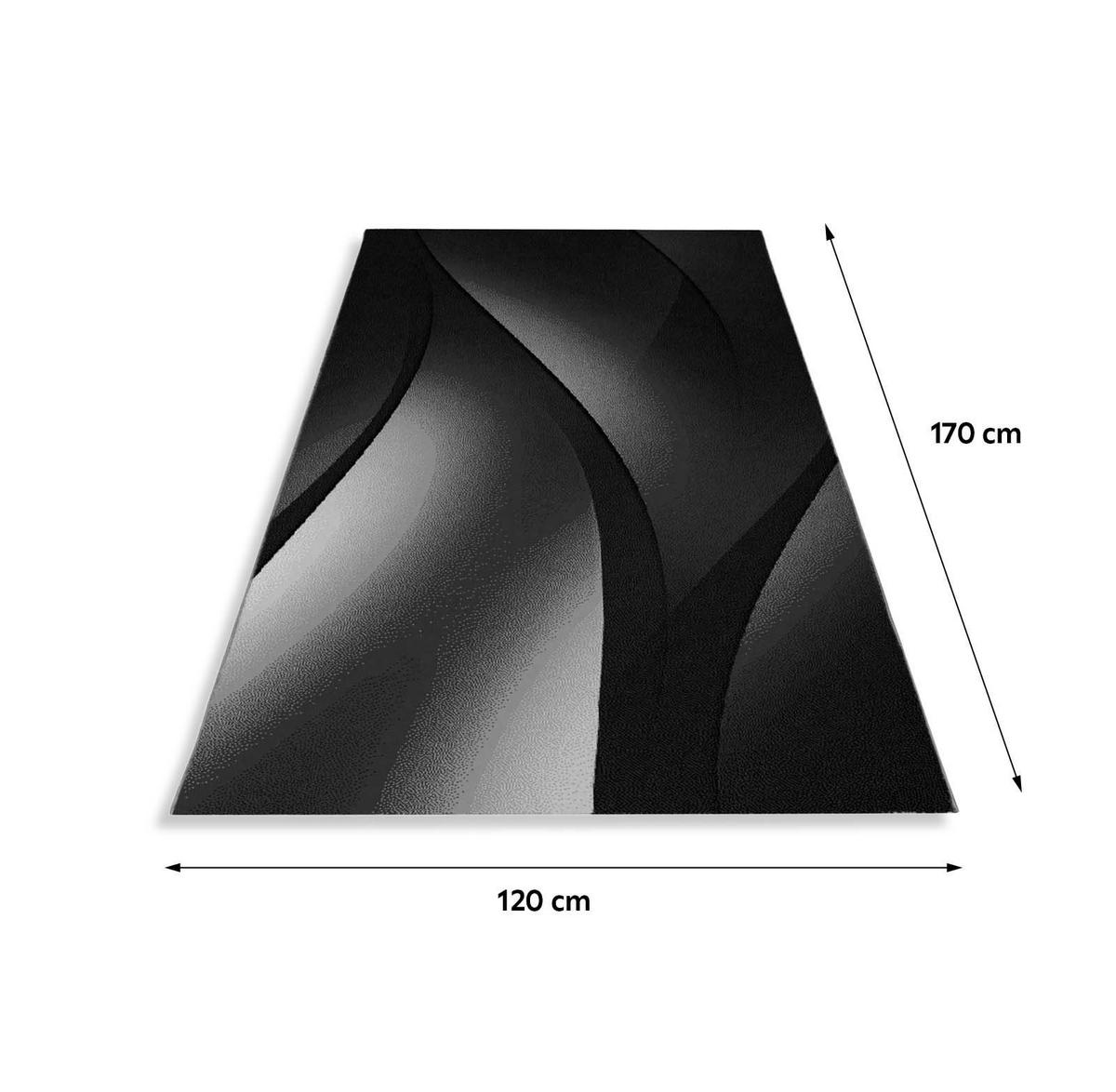 Tkana Preproga Plus, Črna/bela, Ca. 120x170cm - črna/bela, Design, tekstil (120/170cm) - Novel