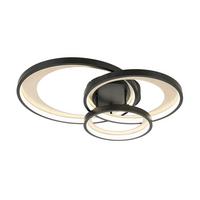 LAMPA SUFITOWA LED MATTEO *SBN*SH* - kolor mosiężny/czarny, Design, tworzywo sztuczne/metal (54,2/46,8/11cm) - Novel