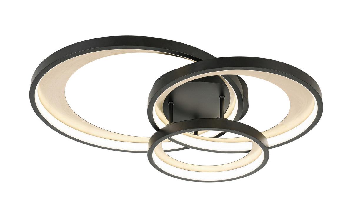 LAMPA SUFITOWA LED MATTEO *SBN*SH* - kolor mosiężny/czarny, Design, tworzywo sztuczne/metal (54,2/46,8/11cm) - Novel