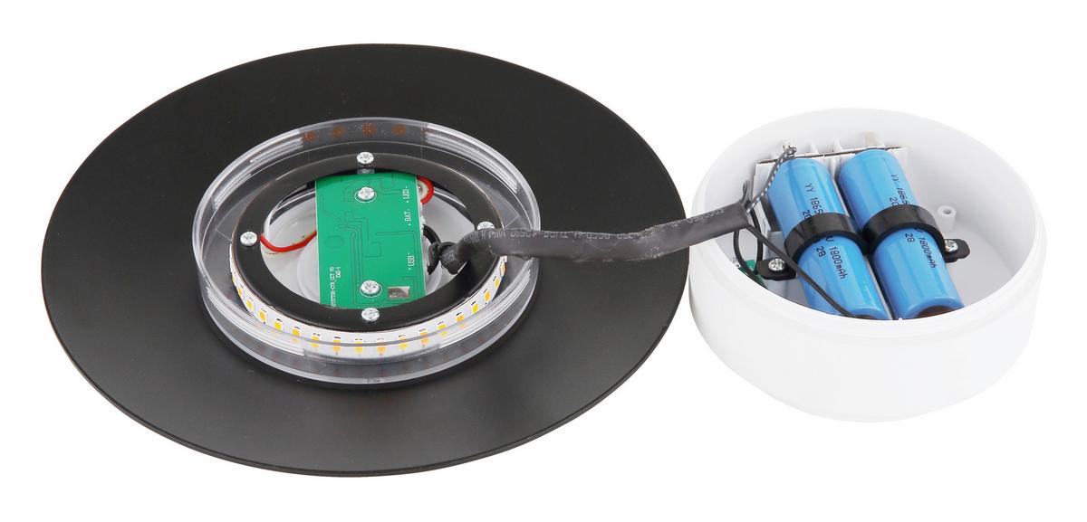 Akku-Tischleuchte Kyler Grau/Weiß max. 3 Watt - Schwarz/Weiß, Design, Kunststoff/Metall (18/30cm) - Globo
