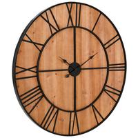 ZEGAR ŚCIENNY AMSTERDAM - kolor naturalny/czarny, Design, materiał drewnopochodny/metal (96/96/3cm) - MID.YOU