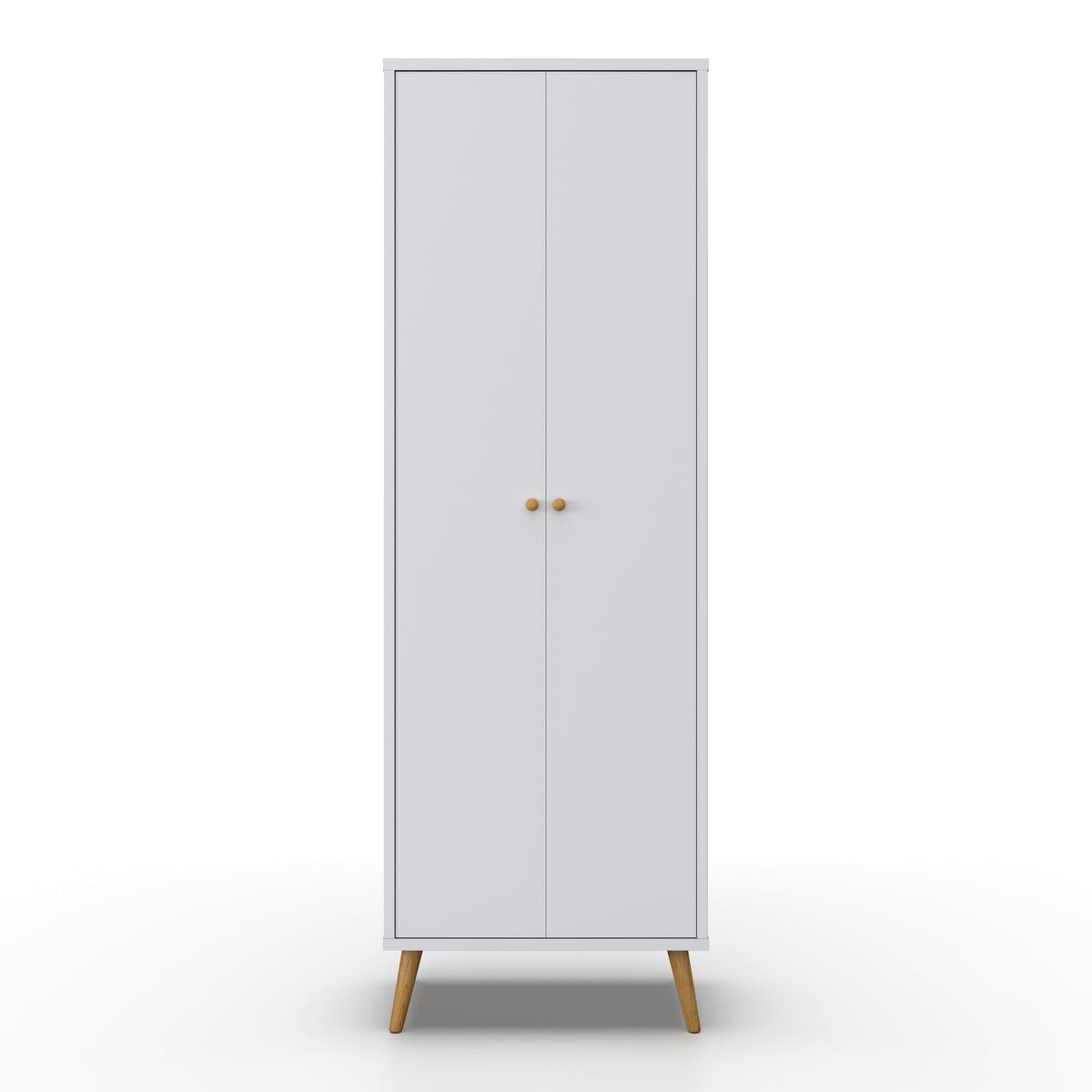 DREHTÜRENSCHRANK in Weiss "Ludo" - Weiss/Naturfarben, Modern, Holz/Metall (60/180/40cm) - Bessagi Home