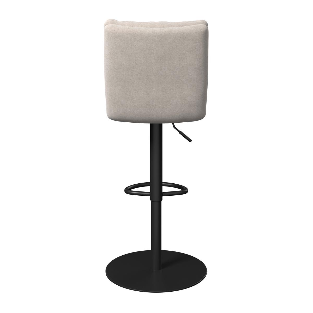 Barhocker Caja Creme Struktur Gepolstert - Creme/Schwarz, MODERN, Holz/Textil (47/87-107/49cm) - Bessagi Home