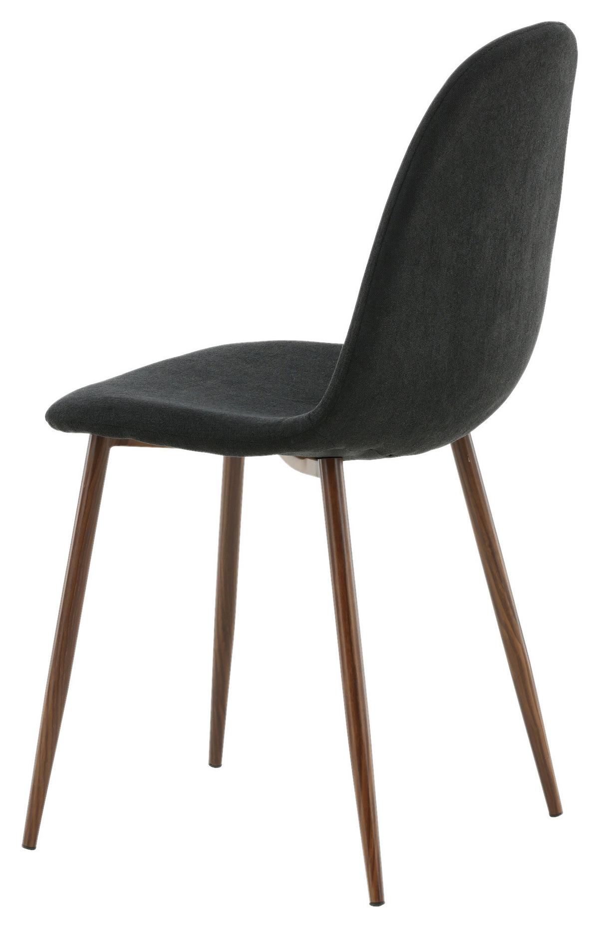 STUHL-SET POLAR - Dunkelbraun/Schwarz, Design, Textil/Metall (44/87/53cm) - Livetastic