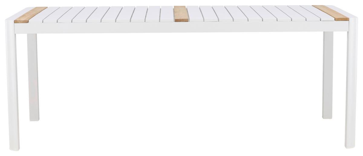 GARTENTISCH TOGO - Weiß, KONVENTIONELL, Holz/Metall (100/75/200cm) - Gardenson