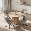 STOL MED ARMSTÖD LIORA - brun/svart, Modern, metall/textil (57,5/84/61cm) - Bessagi Home