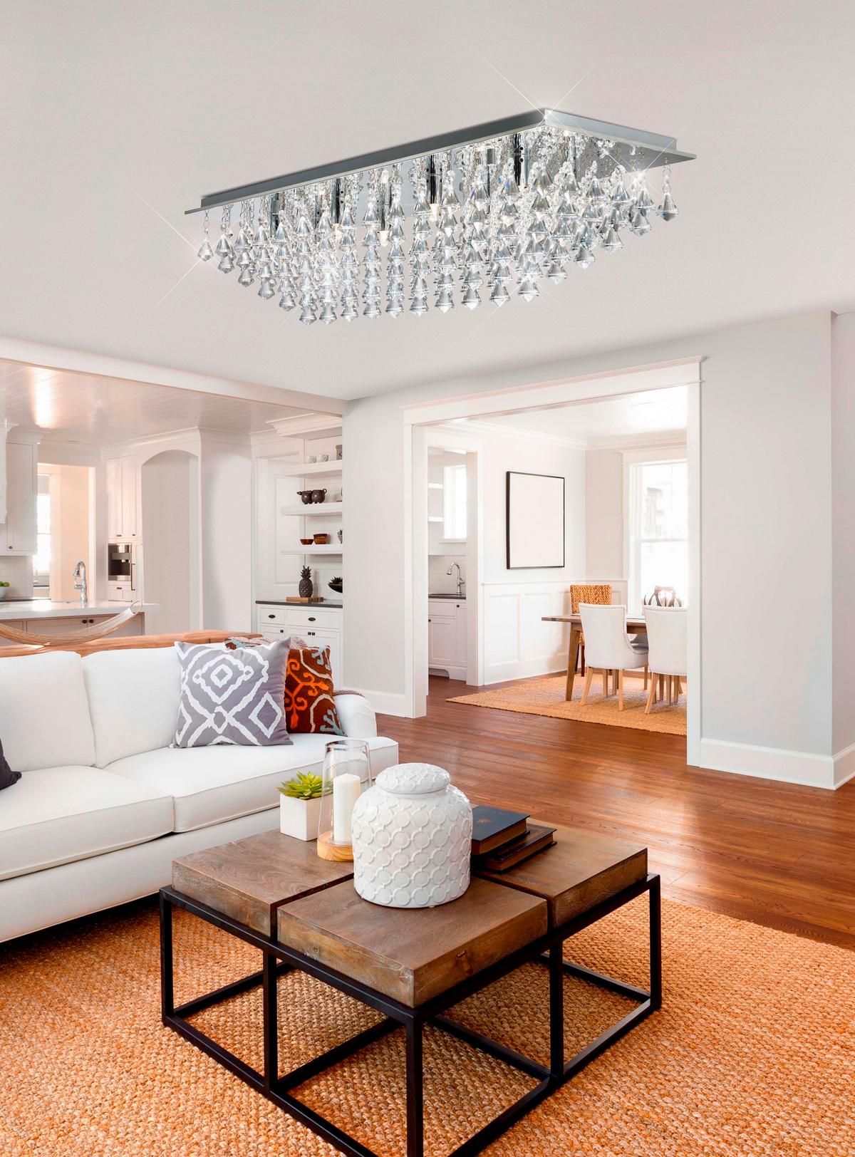 Mennyezeti Lámpa Hanna 8lt 7828-8cc - krómszínű, Design, üveg/fém (33/33/20cm)