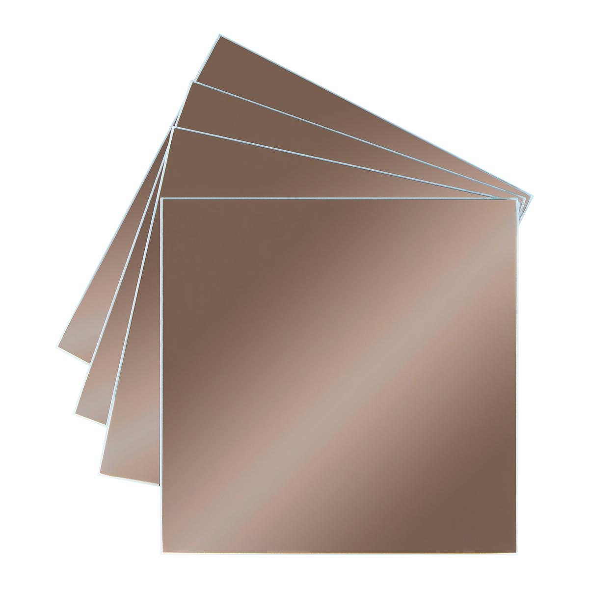 Spiegelfliesenset Tail Bronze 4er Set - Bronzefarben, Basics, Glas (30/30cm) - Mömax