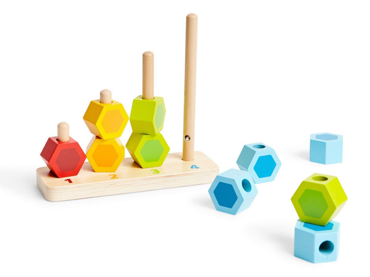Építőjáték Hape - sárga/világoskék, Basics, faalapú anyag/fa (18/6/6cm) - Hape