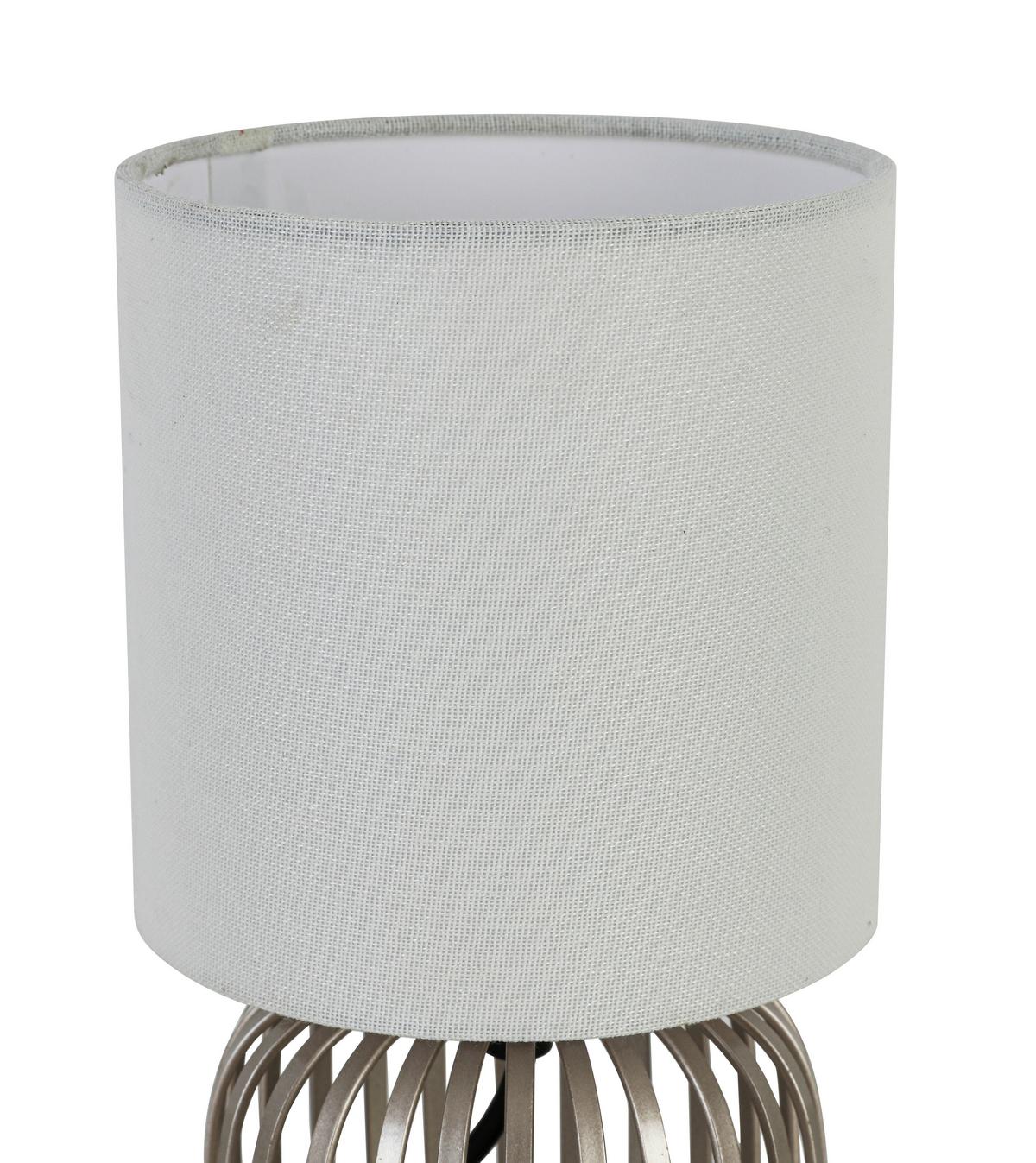 Tischleuchte Driti Weiß Max. 25 Watt - bijela/boje šampanjca, Moderno, metal/tekstil (13/13/25cm) - Mömax