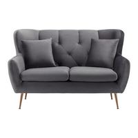 2-SITZER-SOFA LINUS - Goldfarben/Grau, Modern, Holz/Textil (148/95/93cm) - Bessagi Home