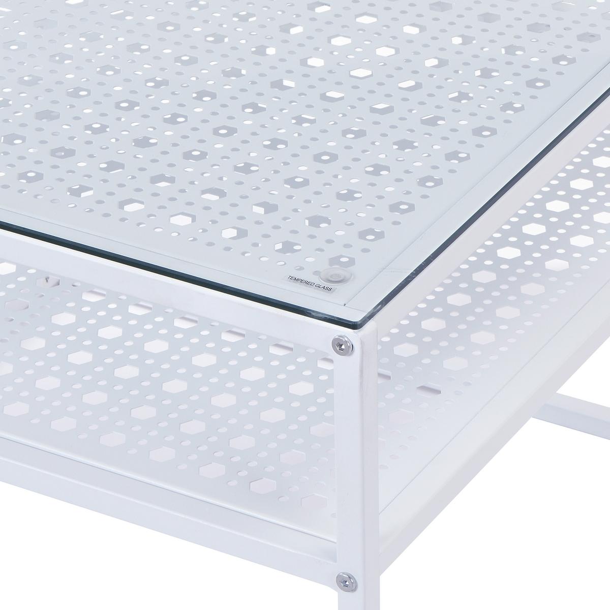 Couchtisch Wl7.326 - Weiss, Design, Glas/Metall (60/60/45cm) - MID.YOU