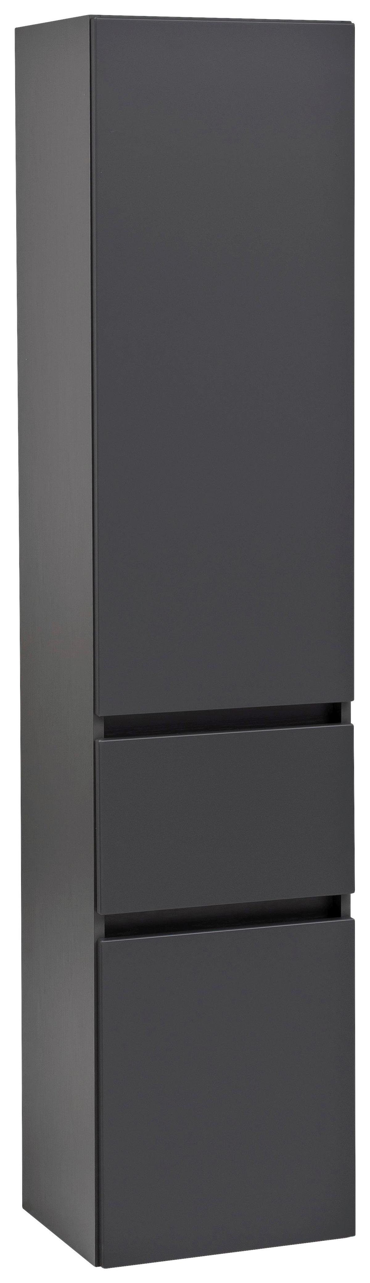 Hochschrank Kopenhagen B: 40 cm Graphitfarben - Silberfarben/Grau, KONVENTIONELL, Holzwerkstoff/Kunststoff (40/180/35cm) - Held