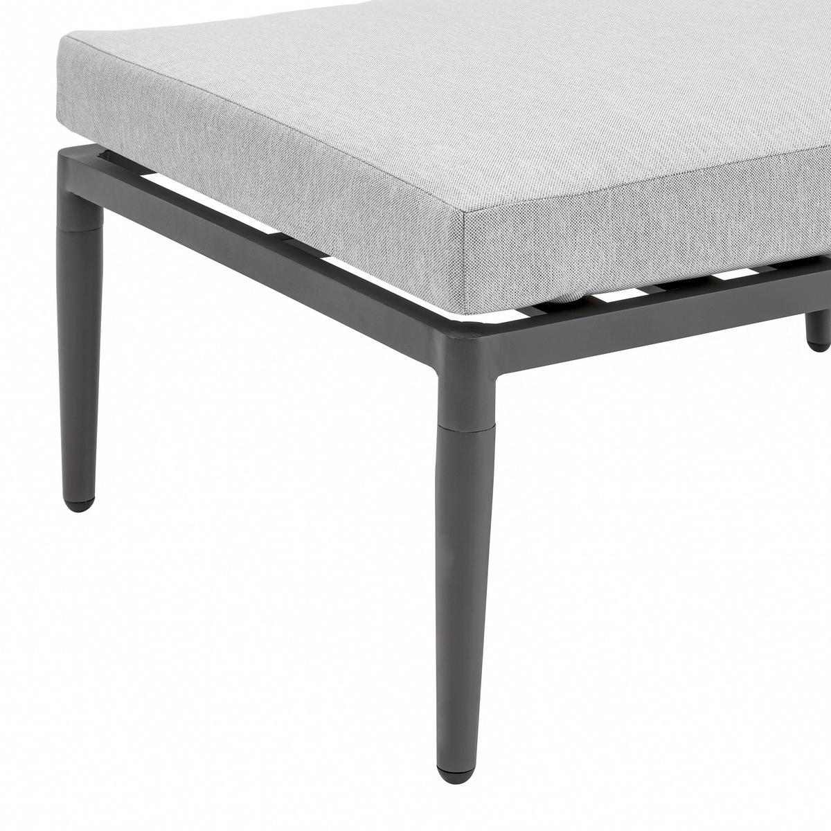 Kerti Karosszék Lábtartóval Norah - szürke, Modern, textil/fém (163/80/75cm) - Bessagi Garden
