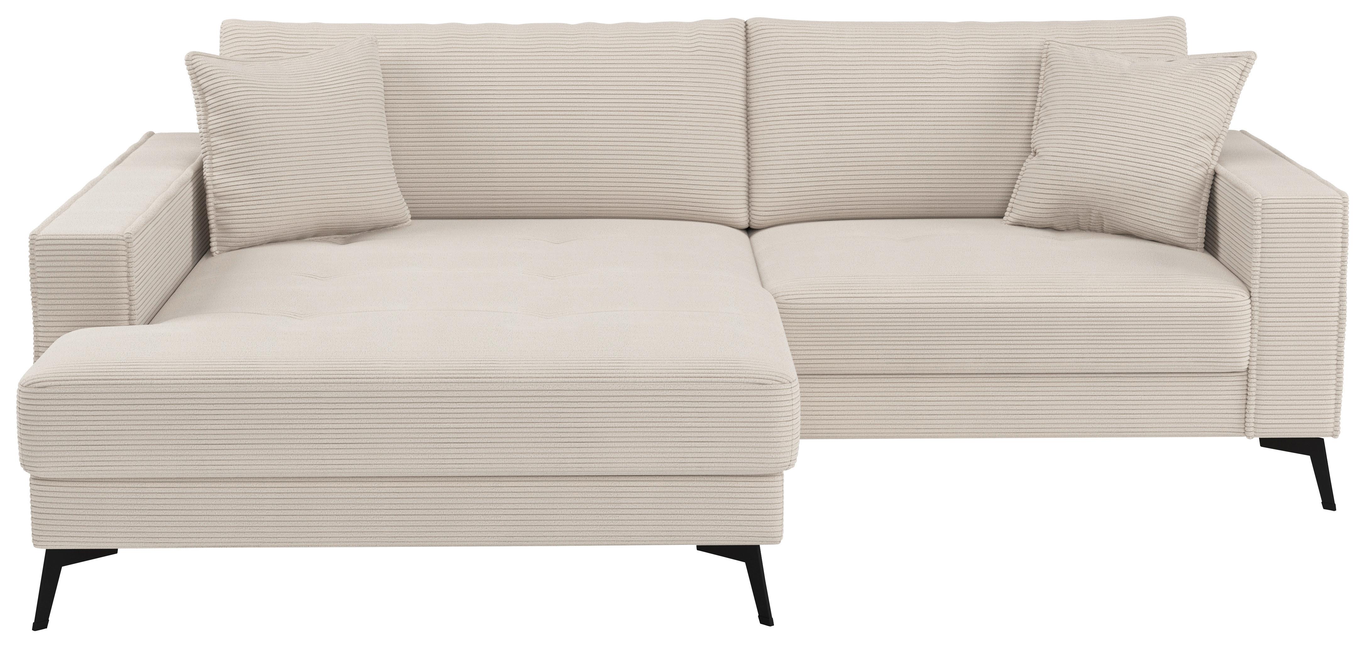 Ugaona Garnitura Ted - crna/krem, Trendi, tekstil/metal (174/228cm) - Modern Living