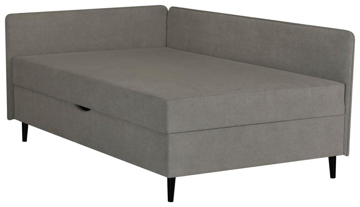 ŁÓŻKO SKRZYNIOWE HENRIETTE - czarny/kolor grafitowy, Konventionell, tkanina (120/200cm) - P & B